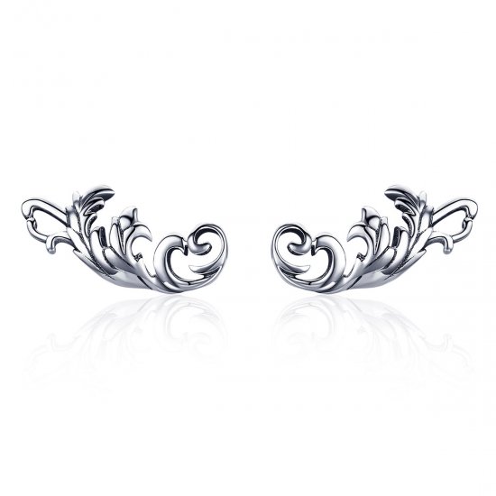 Exquisitas pendientes de botón estilo Pandora de plata retro europea con flores - SCE580 - Haga click en la imagen para cerrar
