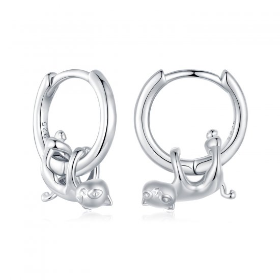 Pendientes con forma de gato estilo PANDORA - SCE1756 - Haga click en la imagen para cerrar