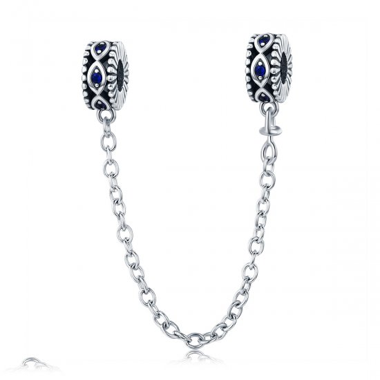 Pulsera de seguridad de ojo del diablo estilo Pandora en plata - SCC617 - Haga click en la imagen para cerrar