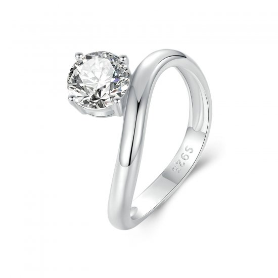 Anillo de moissanita de 1 ct con estilo PANDORA (con un certificado) - MSR050 - Haga click en la imagen para cerrar