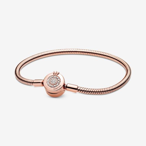 Pulsera de cadena de serpiente Pandora Moments Sparkling Crown O - 589046C01