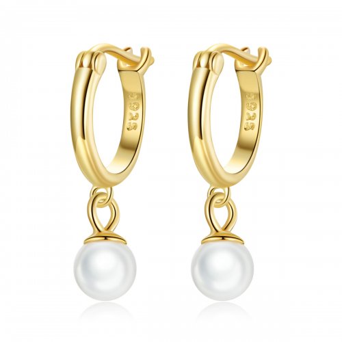 Aretes de aro con cuentas estilo Pandora Shell - SCE1257