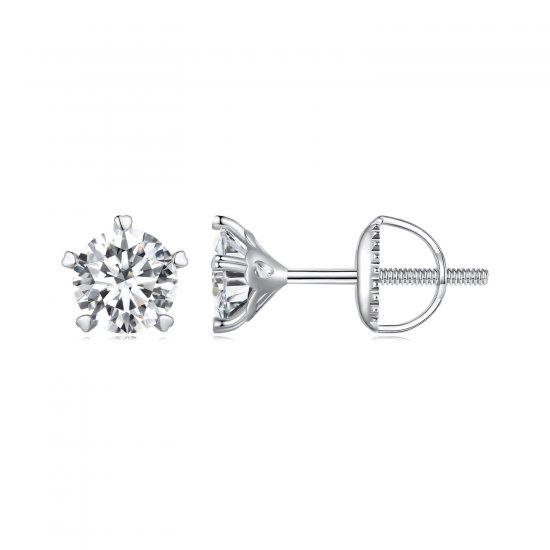 Estilo Pandora Pendientes de Tachuelas de Moissanita de 0.5Ct - MSE024-S - Haga click en la imagen para cerrar