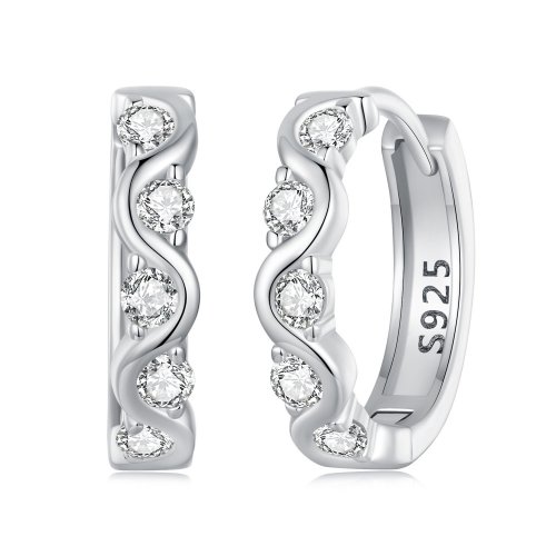 Pendientes ondulados estilo PANDORA - BSE963