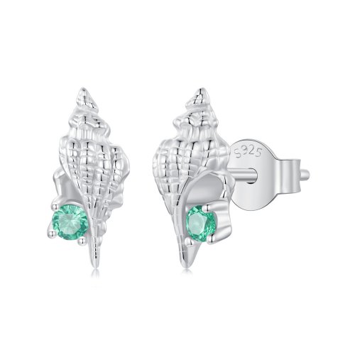 Pendientes de caracola estilo PANDORA - BSE1010