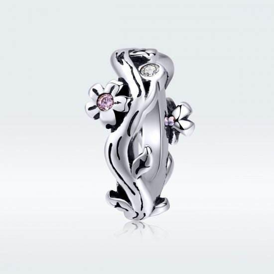Charm de separador de flor plateada estilo Pandora - SCC1448 - Haga click en la imagen para cerrar
