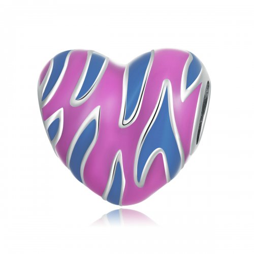 Charm de amor estilo Pandora con colores contrastantes - SCC2215