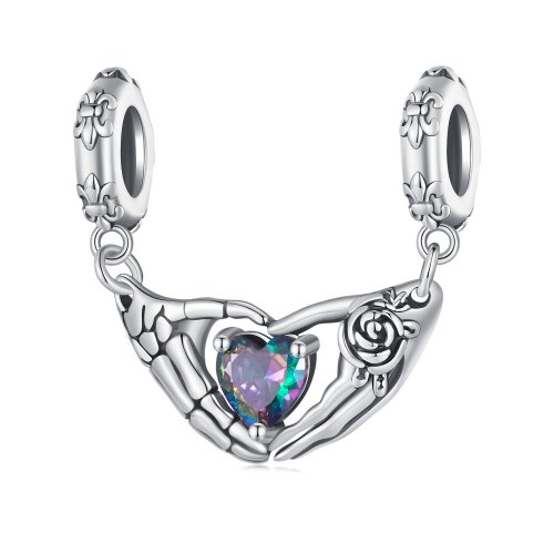 Colgante con manos de calavera de Halloween estilo Pandora - SCC2607
