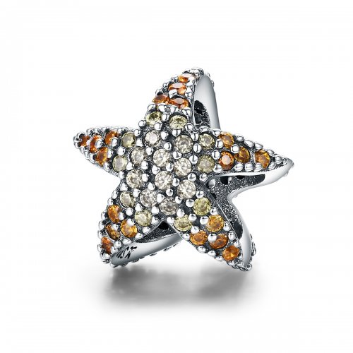 Charm de Estrella de Mar de Plata al estilo Pandora - SCC586