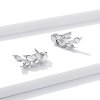 Estos aretes de pendientes de trigo brillante de plata estilo Pandora - BSE415