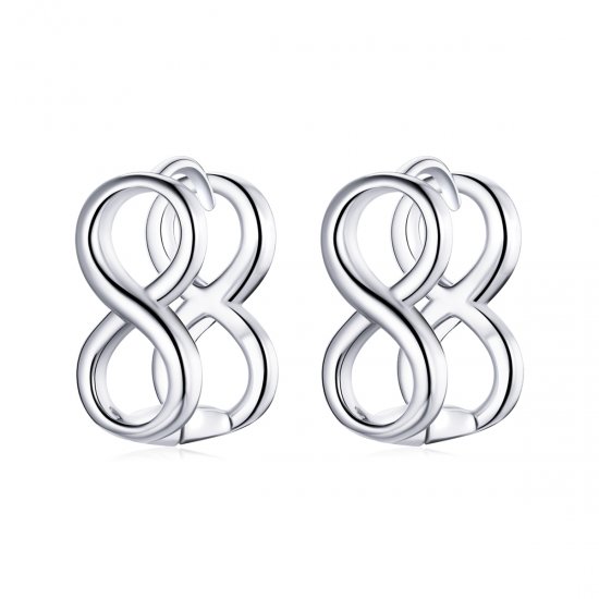 Estilo Pandora Minimalismo - Pendientes de Botón Infinity - BSE503 - Haga click en la imagen para cerrar