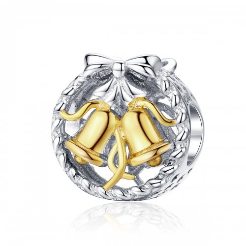 Charm de campana navideña de plata estilo Pandora - SCC1358
