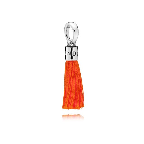Charm colgante en plata de ley Borla Naranja - PANDORA