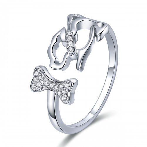 Anillo de plata estilo Pandora con diseño de compañía de perros - SCR416