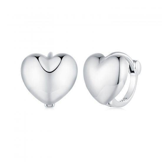 Aretes de argolla en forma de corazón estilo Pandora - BSE905 - Haga click en la imagen para cerrar