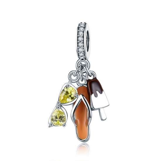 Pendiente colgante de verano agradable de estilo Pandora en plata - SCC770 - Haga click en la imagen para cerrar