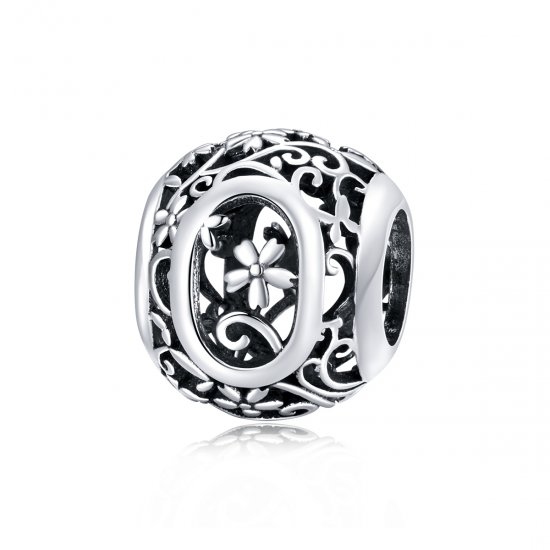Charm Pandora estilo abierto de flor con letra O - SCC1444-O - Haga click en la imagen para cerrar