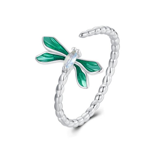 Anillo abierto con libélula estilo PANDORA - BSR537-E