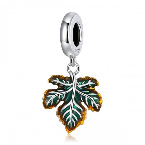 Pendiente de hoja de arce estilo Pandora - SCC2176