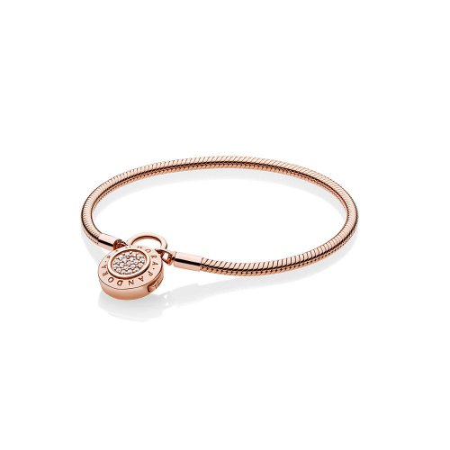 Pulsera Moments en PANDORA Rose Candado Firma PANDORA para charms