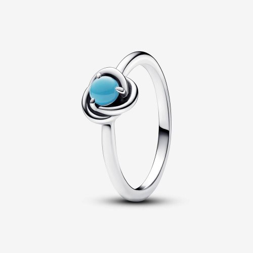Anillo Pandora Círculo Eternity Azul Turquesa - 192993C12
