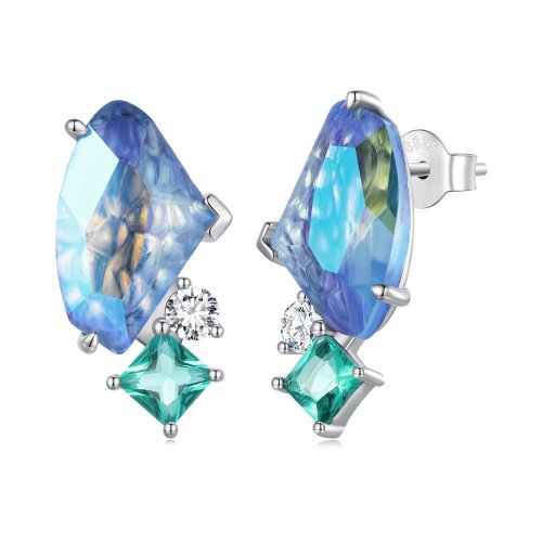 Pendientes de estilo Pandora con piedra principal para el verano - BSE839