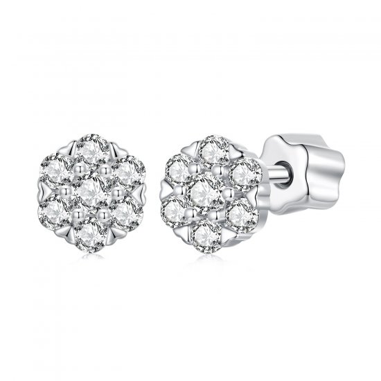 Pendientes de moissanita estilo PANDORA (con un certificado) - MSE059 - Haga click en la imagen para cerrar