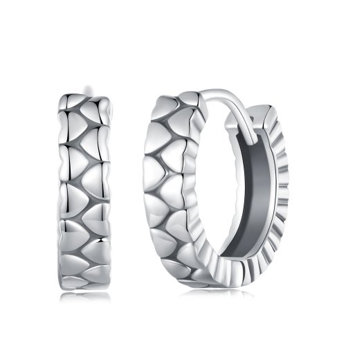 Aretes de aro con corazón estilo Pandora - SCE1653