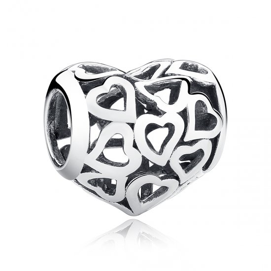 Charm de Plata Estilo Pandora con Corazones Calados - SCC024 - Haga click en la imagen para cerrar