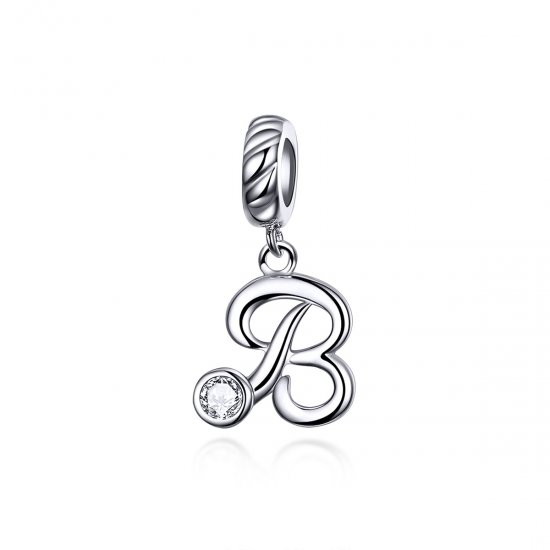 Pandora Style Colgante de Letra B en Plata - SCC1183-B - Haga click en la imagen para cerrar