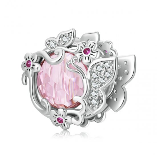 Charm de estilo Pandora con mariposas volando - BSC552 - Haga click en la imagen para cerrar