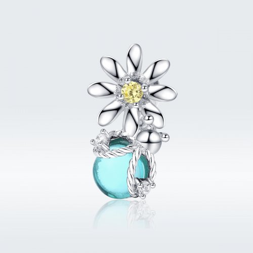 Charm en estilo Pandora de luciérnagas y margaritas de plata - SCC1369