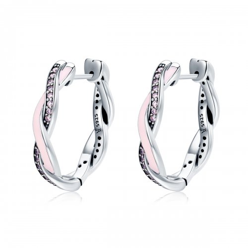 Aretes de Aro Plateados con Lindo Conejo al Estilo Pandora - SCE297