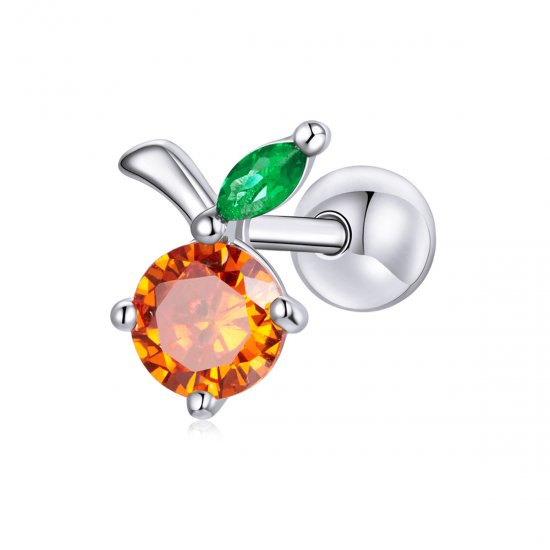 Estilo Pandora Verano Dulce - Pendientes de Botón Naranjas - BSE493 - Haga click en la imagen para cerrar