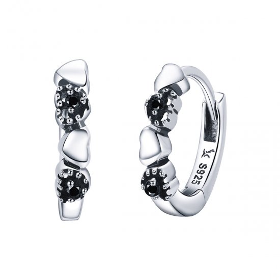 Aretes de argollas de corazones plateados estilo Pandora - SCE445 - Haga click en la imagen para cerrar