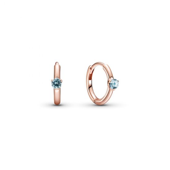 Pendientes de Aro Huggie Solitario PANDORA en Azul Claro - 289304C02 - Haga click en la imagen para cerrar