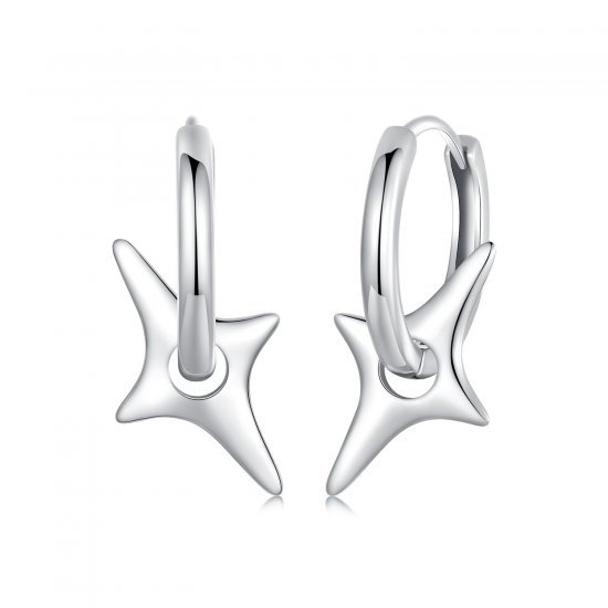 Pendientes con estrellas estilo PANDORA - BSE1083 - Haga click en la imagen para cerrar