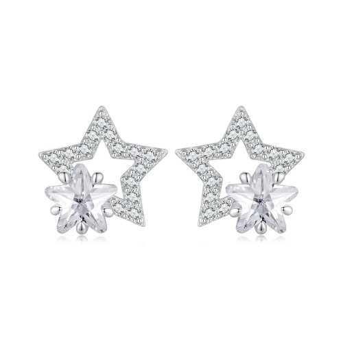 Pendientes de estilo Pandora con forma de estrellas - BSE878