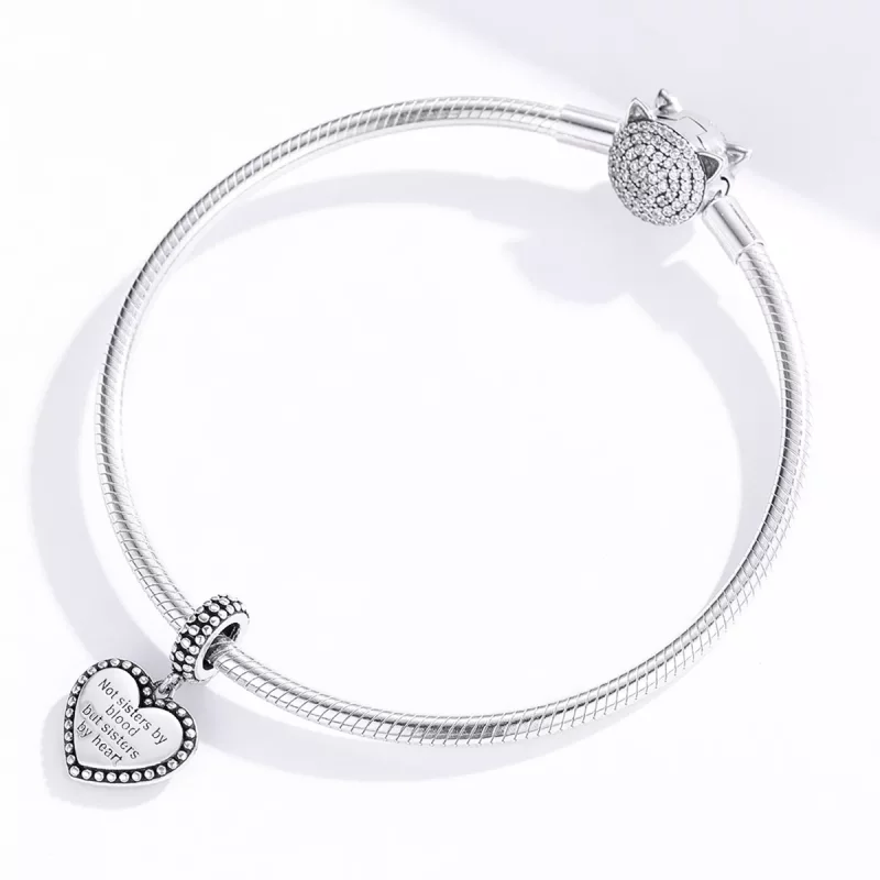 (imagen para) Colgante Bestie plateado estilo Pandora - SCC1396 - Ver 3