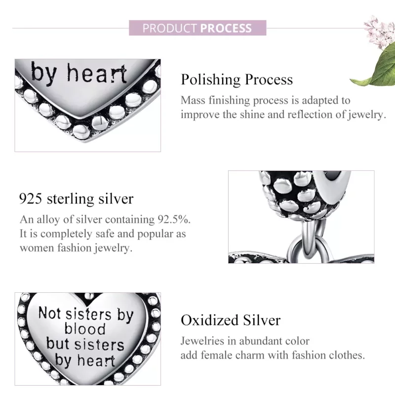 (imagen para) Colgante Bestie plateado estilo Pandora - SCC1396 - Ver 7