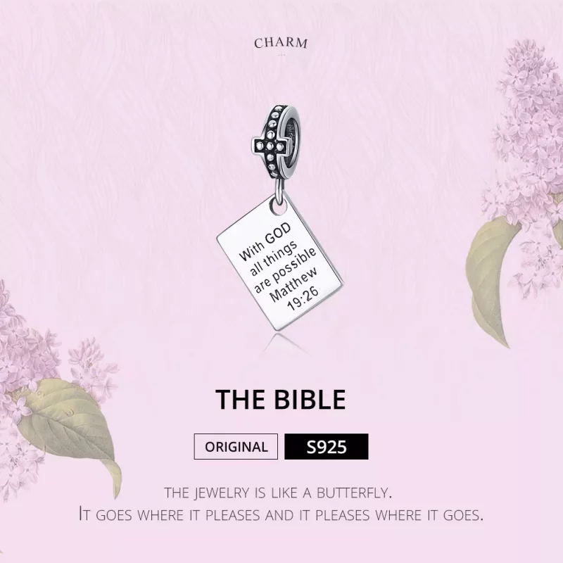 (imagen para) Colgante Biblia Plata Estilo Pandora - SCC1424 - Ver 6