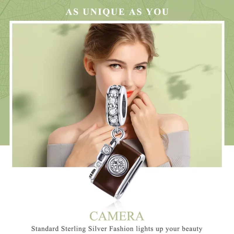 (imagen para) Colgante cámara digital vintage de estilo Pandora en plata - SCC953 - Ver 6
