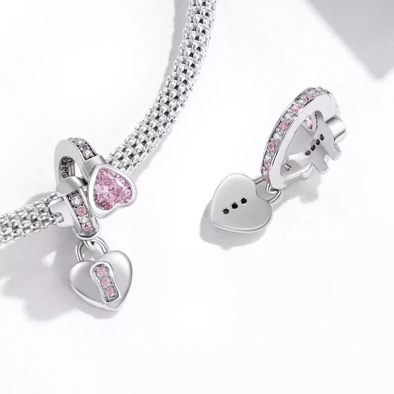 (imagen para) Colgante con candado de amor estilo Pandora - SCC2124 - Ver 4