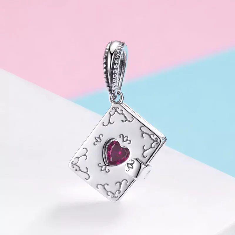 (imagen para) Colgante con letra de amor plateada estilo Pandora - SCC980 - Ver 2