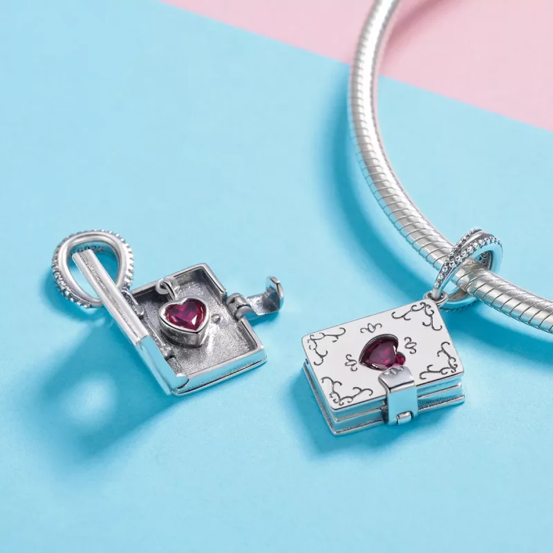 (imagen para) Colgante con letra de amor plateada estilo Pandora - SCC980 - Ver 4