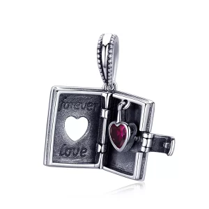 (imagen para) Colgante con letra de amor plateada estilo Pandora - SCC980