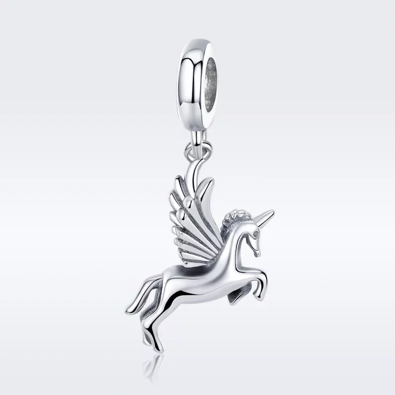 (imagen para) Colgante con memoria de unicornio plateado estilo Pandora - SCC704 - Ver 3
