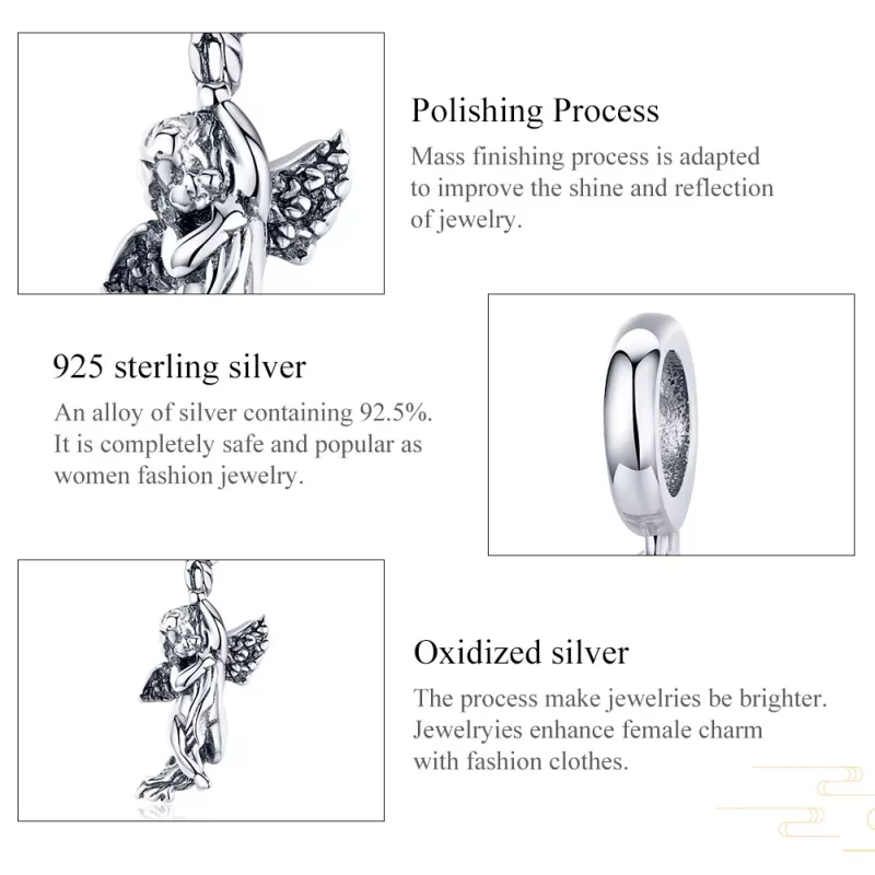 (imagen para) Colgante Cupido Plata Estilo Pandora - SCC1405 - Ver 6