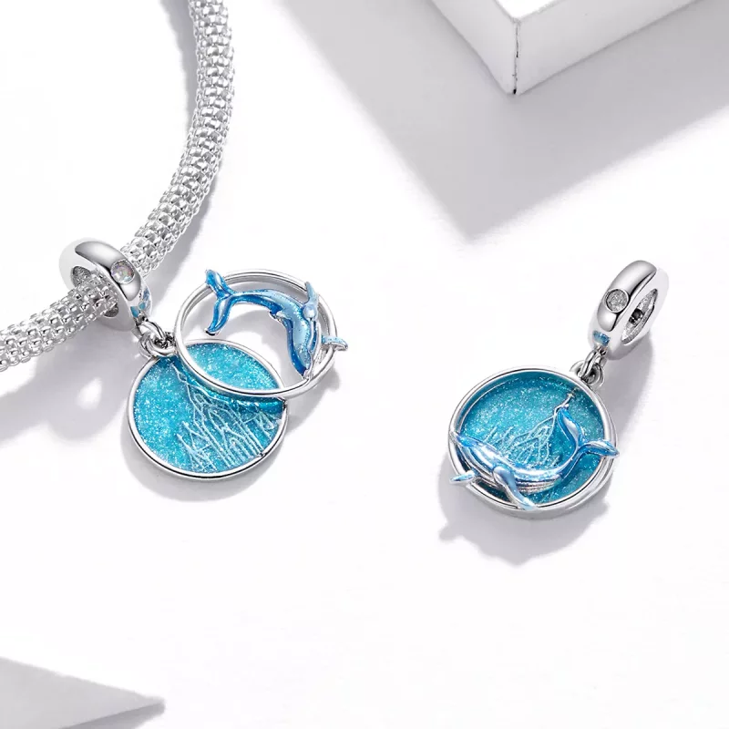 (imagen para) Colgante de ballena submarina en estilo Pandora - BSC434 - Ver 4