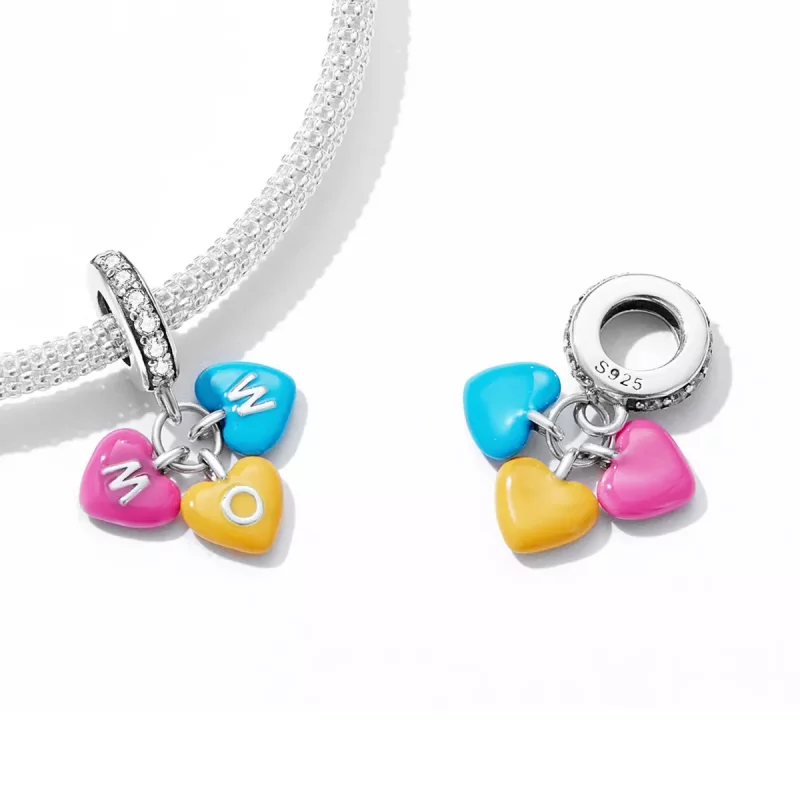 (imagen para) Colgante de bolos de amor estilo Pandora - SCC2200 - Ver 4